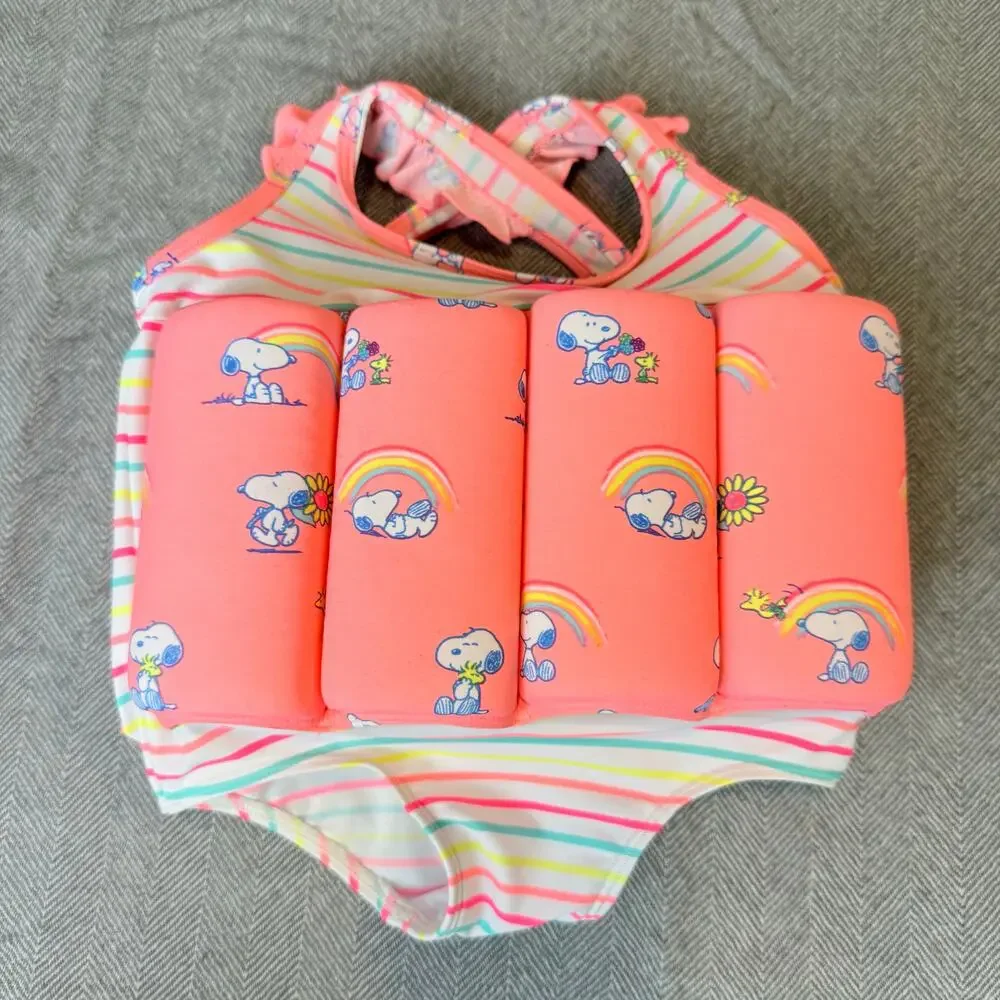 Sunuva Peanuts Snoopy Float Suit Swimsuit Swim Aid Baby Toddler Girls 1-2 Years